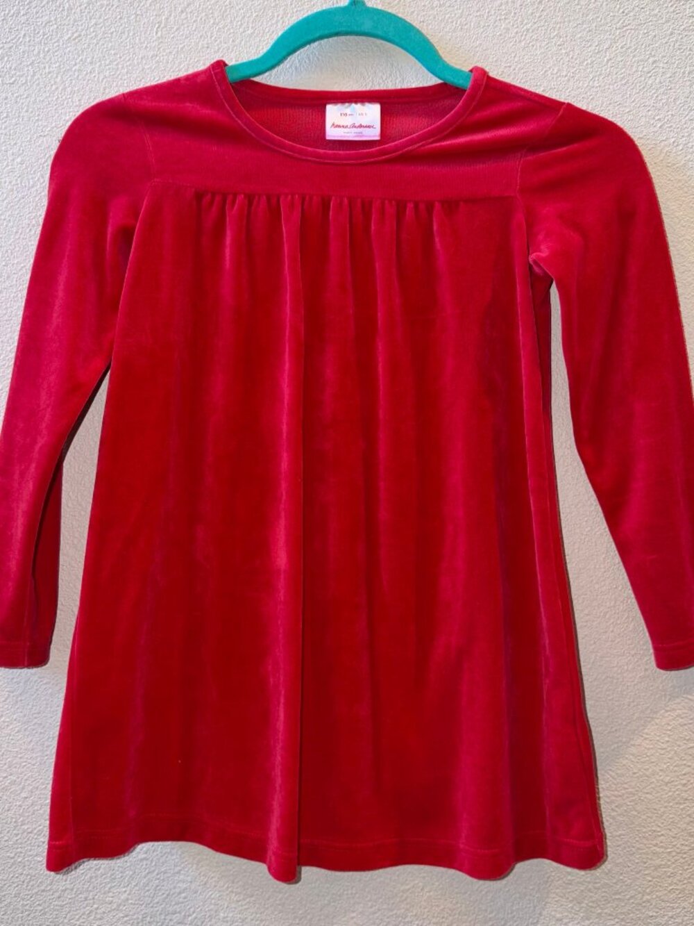 Hanna Andersson Red Velvet Long Sleeve Dress 110cm 5